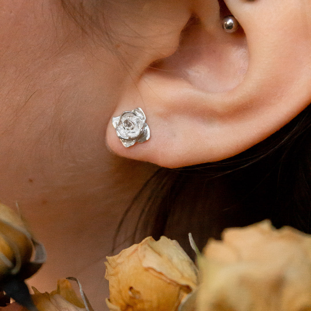 Aros Rosa pequeña Plata