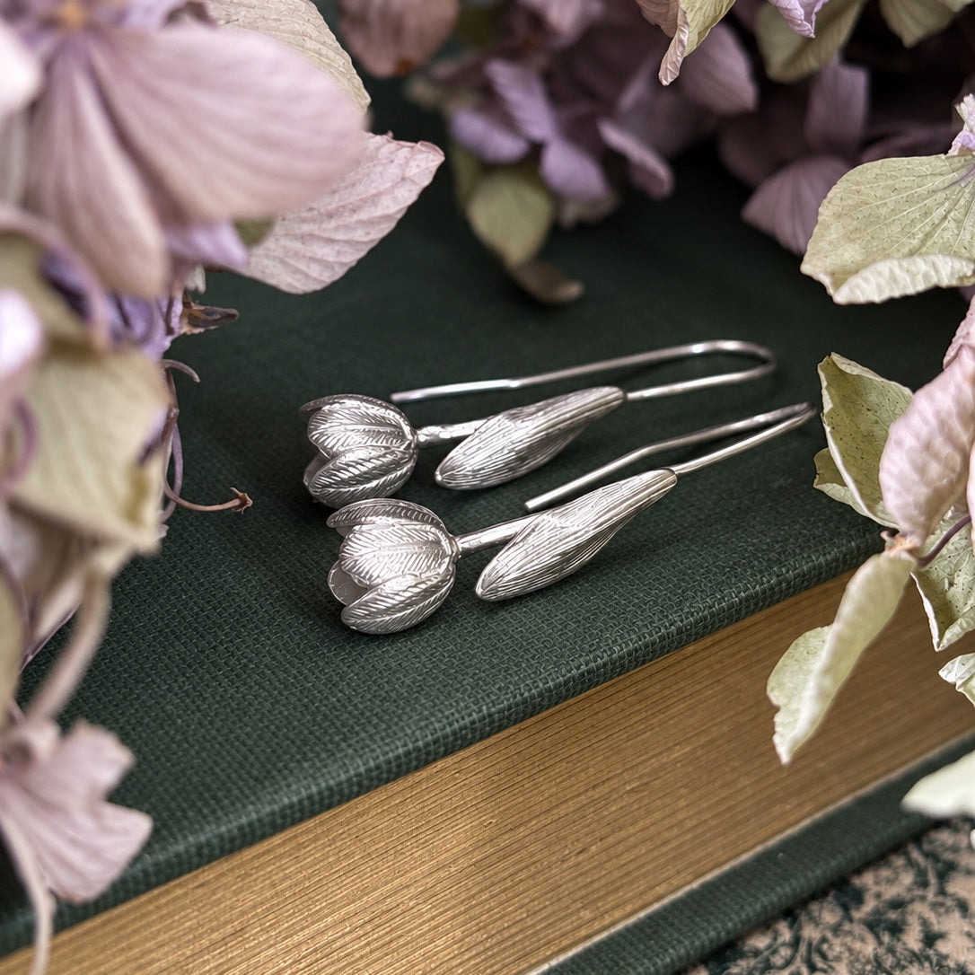 Aros tulipán con hoja