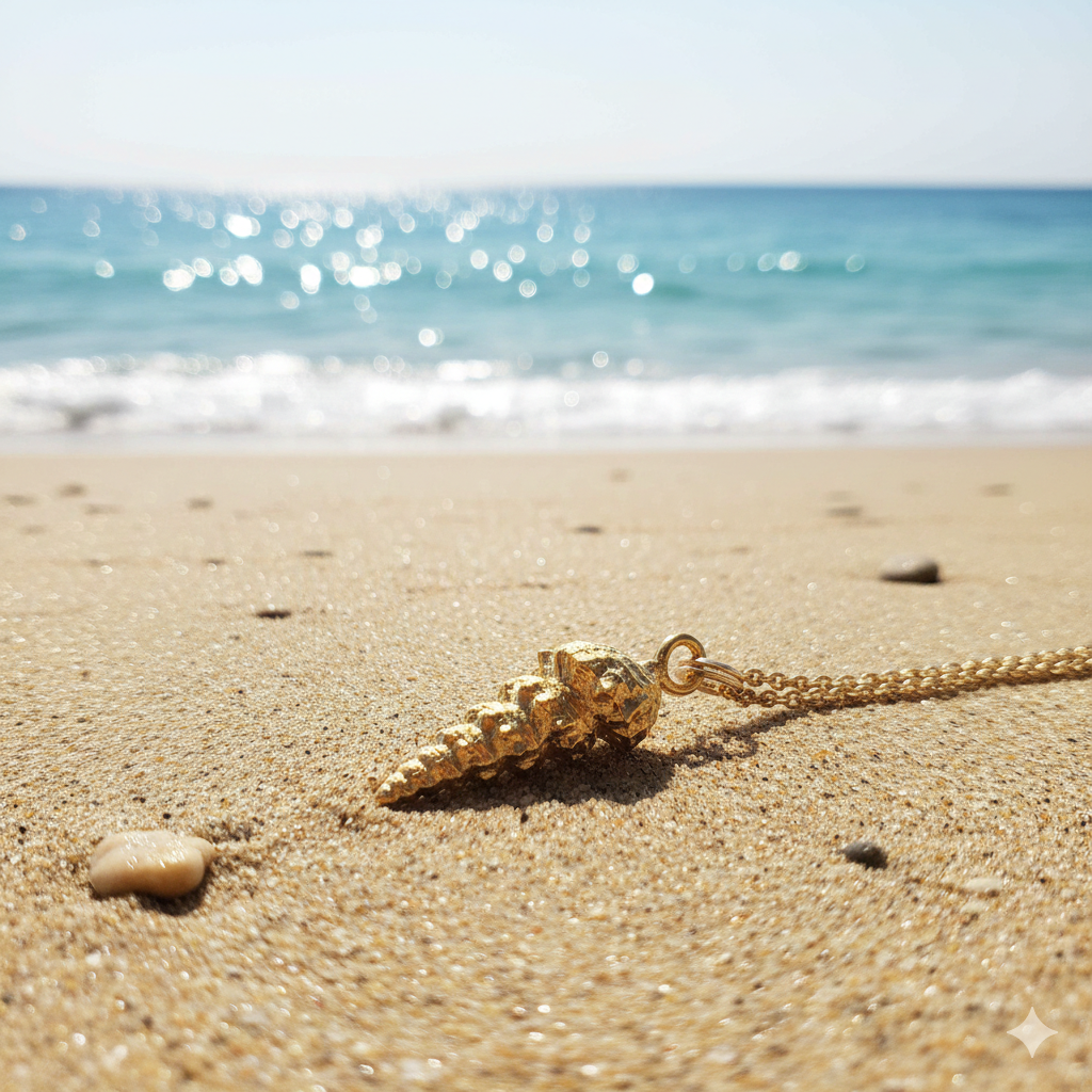 Colgante Conchita alargada Dorada