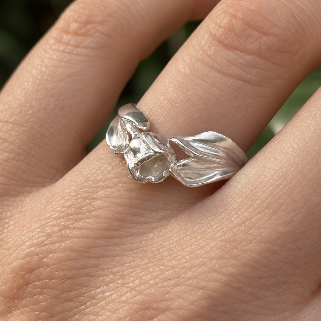 Anillo flor de tulipán