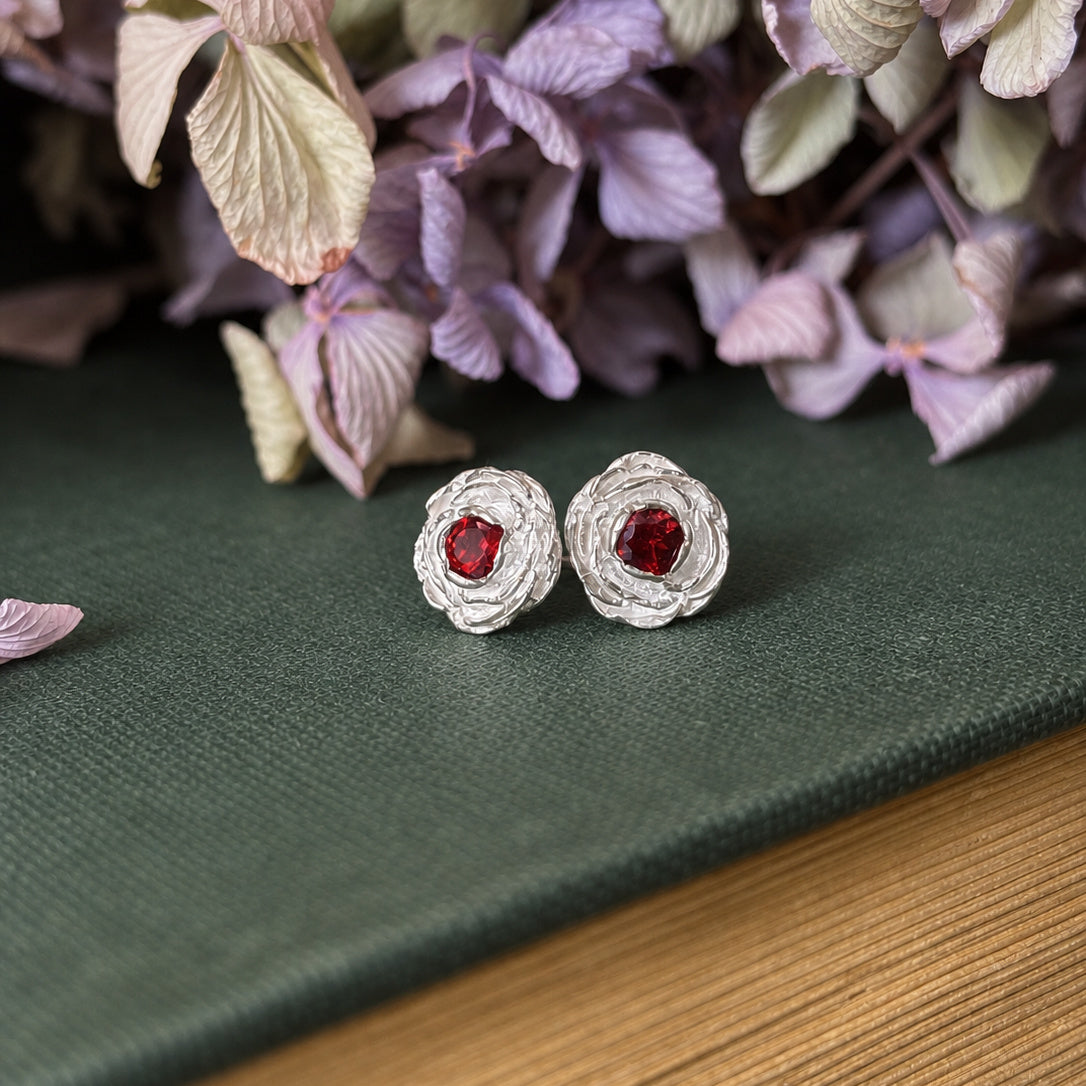Aros Camelia y granate